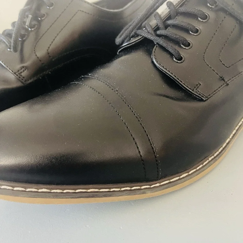 RJ Colt Ppaul Shoes Mens 13W Black Cap Toe Oxford Derby Dress Ppaul